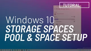 Windows 10: Create Storage Pool and Space in Storage Spaces