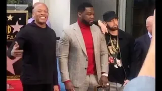 Eminem Pulls Up On 50 Cent & Dr. Dre At Hollywood Walk Of Fame Ceremony