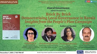 #LocalGovernance | E10 | Prof Manjula Bharathy | Brick By Brick- Kerala | Book Discussion | Live