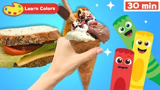 Color Crew Magic | Educational Video | Ice Cream, Sandwich & More | Learn Colors | Drawing For Kids