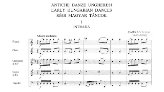 [Score] Early Hungarian Dances from the 17th Century - Ferenc Farkas (for wind quintet)