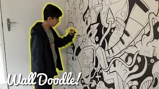 EPIC WALL DOODLE!! | Sharpie + Copic Doodle Art by Shrimpy