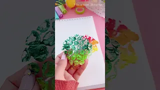 Bubble wrap painting techniques #shorts #art #painting #easy #youtubeshorts