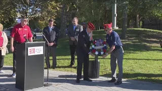 Wreath laying at African American Veterans Monument