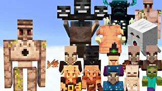 Amazing Minecraft Battle:dispenser golem vs all mobs #minecraft #gaming