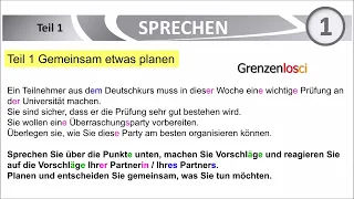Goethe Zertifikat Sprechen B1 Teil 1 Gemeinsam etwas planen