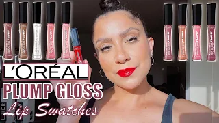 L'OREAL INFALLIBLE PRO PLUMP GLOSS HYALURONIC ACID + NATURAL LIGHTING LIP SWATCHES | MagdalineJanet