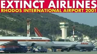 30mins of EXTINCT AIRLINES at Rhodos Airport (2001)