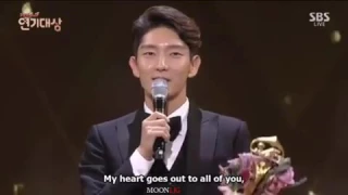 Lee Joon Gi English speech on SBS awards