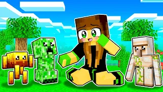 Todos os MOBS VIRARAM meus FILHOS no MINECRAFT