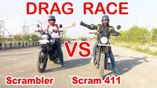 RE Scram 411 VS Yezdi Scrambler Drag Race l Aayush ssm