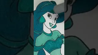 💎 Coloring Princess Jasmine all teal #aladdin [12 Days Of Disney Princesses - Day 12]