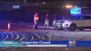 Part Of The Grapevine Closed After It Becomes Snowy, Slushy Mess