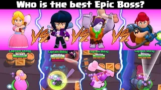 Piper VS Bibi VS Frank VS Pam :: Who's the best Epic Boss? | Brawl Stars Big Game