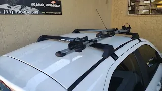 Rack Eqmax Instalado em um Ford Ka Hatch + Suporte Freeride 532