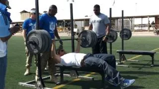 American soldier - 140 kg bench press max reps competition