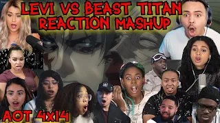 LEVI vs BEAST TITAN!! Attack on Titan Final Season Episode 14 Reaction Mashup | 進撃の巨人