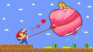Mario vs the Giant Zombie FAT Peach Super Sized Maze | Game Animation