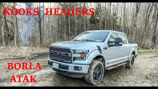 F-150 5.0 FBO KOOKS Headers & Borla ATAK Cold starts, revs, burnouts EXHAUST COMPILATION