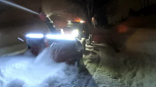 Traxxas TRX6 Mercedes G63 6x6 RC 3D Snowblower Truck Night Work VL7 #shorts #rc #trending #snow