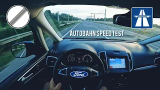 Ford S-MAX 2.0 TDCi|180HP|0-200|Top Speed Test Drive on GERMAN AUTOBAHN_4k