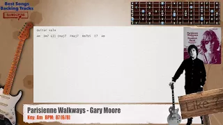 🎸 Parisienne Walkways - Gary Moore MAIN Guitar Backing Track with chords and lyrics