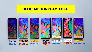 Display Test🔥Redmi Note 12 Pro vs Realme 10 Pro Plus/Nothing Phone 1/IQOO Neo 6/Redmi k50i/Pixel 6A