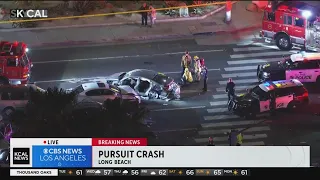 Pursuit ends in violent multi-vehicle crash in Long Beach