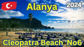Cleopatra beach No6, Alanya, Turkiye Walking tour. April 2024