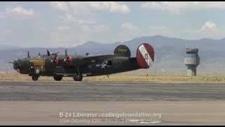 B-24 Liberator warmup & TakeOff
