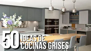 50 Ideas de COCINAS GRISES MODERNAS - Diseño de Cocinas Modernas 2022