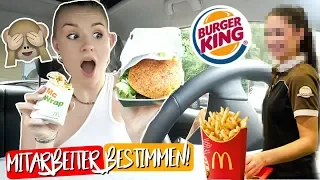 OKAYY... MITARBEITER entscheiden was ich für 24h esse! 🍔 Mc Donalds & Burger King! 😋