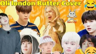 BTS Reaction to Oli London Butter Cover 😂|  Fun Edits 😂😂