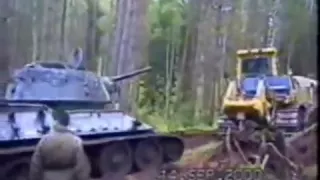 Russian T34 pulled from a bog