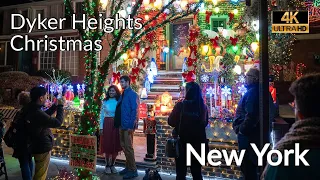 NYC Christmas Walk [4K] : 2023 Dyker Heights Christmas Lights Walking Tour | Brooklyn