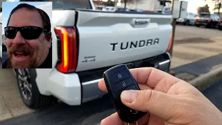 2022 2023 2024 Toyota Tundra tailgate and remote operation.