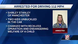 New Hampshire woman arrested for driving over 100 mph with her unbuckled children in the car