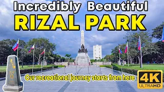 [4K] Walking tour of Rizal Park  in Manila Philippines