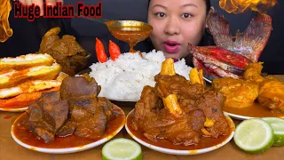 ‘SPICY’ MUTTON CURRY, MUTTON LIVER CURRY, CHICKEN CURRY, FLUFFY EGG CURY, CHICKEN LIVER,FISH MUKBANG