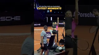 Divertido momento entre Aryna Sabalenka y Paula Badosa en Sttutgart