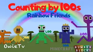COUNTING BY 100s with THE RAINBOW FRIENDS NUMBERBLOCKS MINECRAFT | RAINBOW FRIENDS COUNTING SONG
