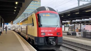 TRAIN HORN! RUSH HOUR Ride: Rabe514 Siemens Desiro from Zürich Hardbrücke to Oerlikon