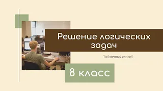 Решение логических задач. Информатика 8 класс