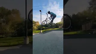 First Try Double Barspin!! 😈🤟 #bmx #biking #shorts