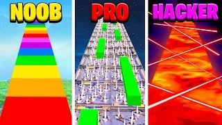 NOOB vs PRO vs HACKER Fortnite Parkour School Challenge! (Learn How to Make Worlds Hardest Map)