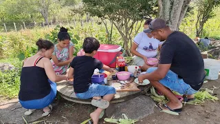 DIA EM FAMÍLIA COM MUITA COLHEITA E COMIDA NORDESTINA NA CHÁCARA DO ZERO