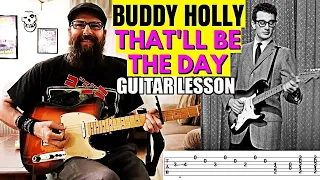 "That'll Be The Day" - Intro, Lead, Chords & Outro (Buddy Holly Guitar Lesson w/tabs)