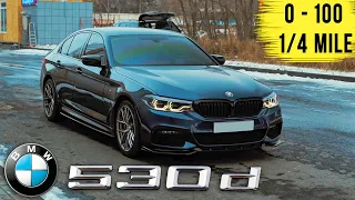 BMW 530d G30 | 249 hp 3.0 L6 | Drag Test | Acceleration 0-60 miles,  1/4 miles (402 m)