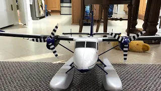 E-Flite Twin Otter on snow floats.