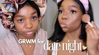 EXTREME DATE NIGHT TRANSFORMATION | l lashes, press on nails, everyday makeup look GRWM 💌